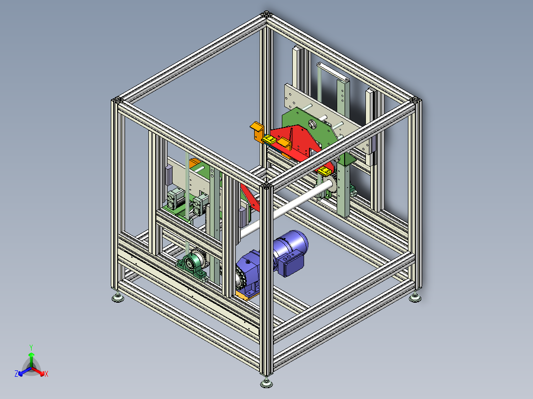 输送线对中整形设备设计正等轴测图