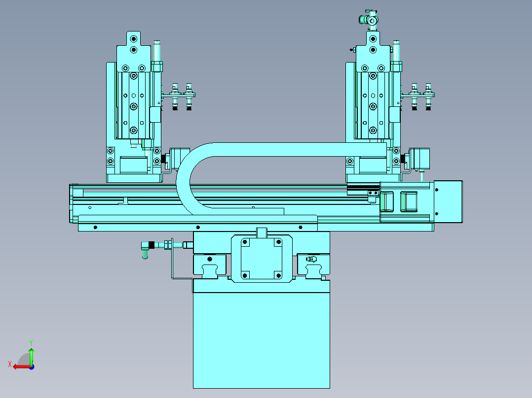 多轴移动式吸盘取料机构后视图