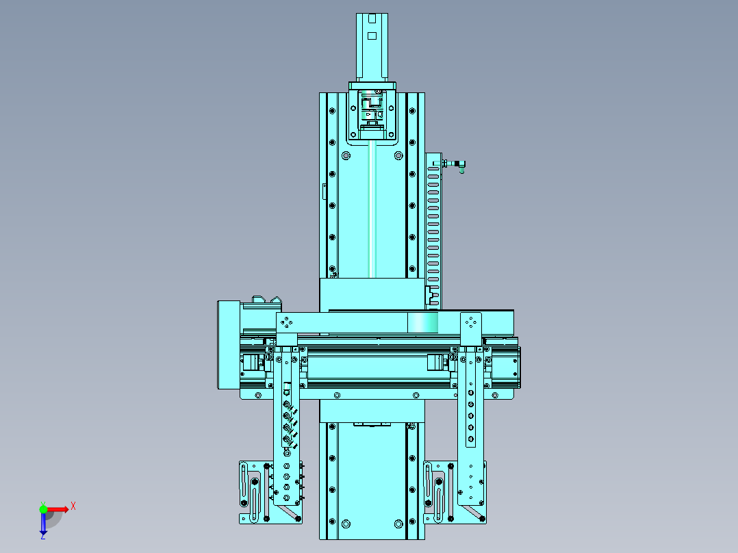 多轴移动式吸盘取料机构俯视图