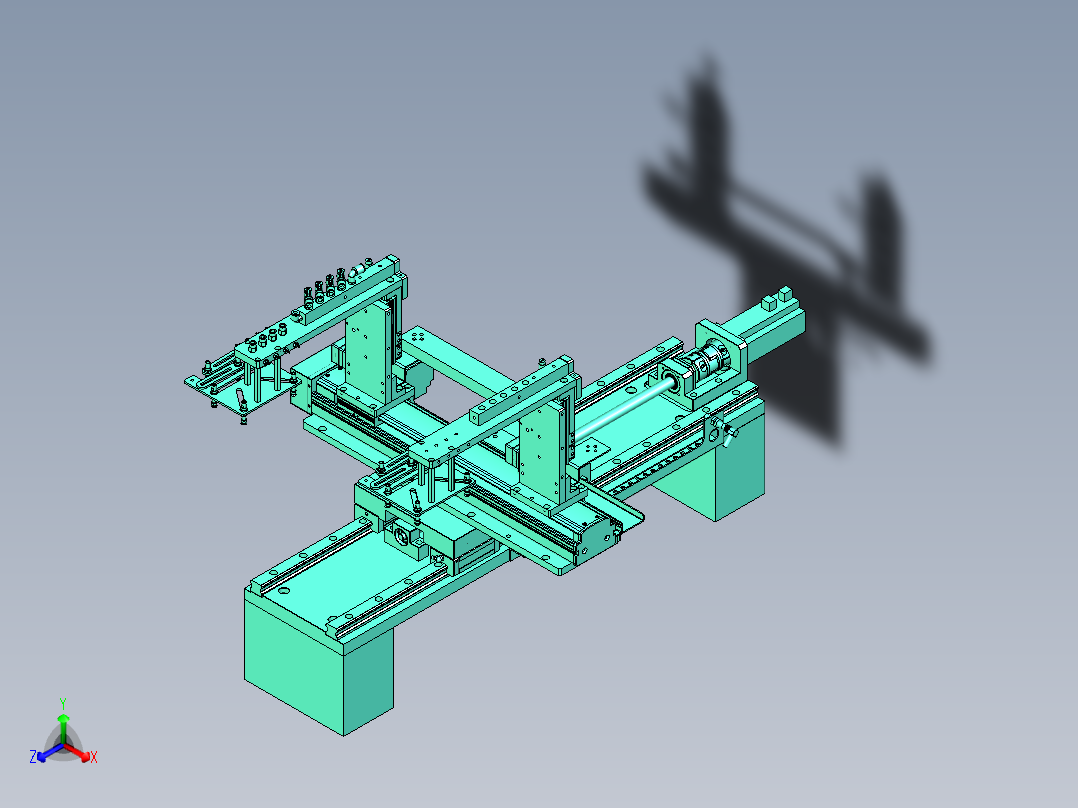 多轴移动式吸盘取料机构正等轴测图