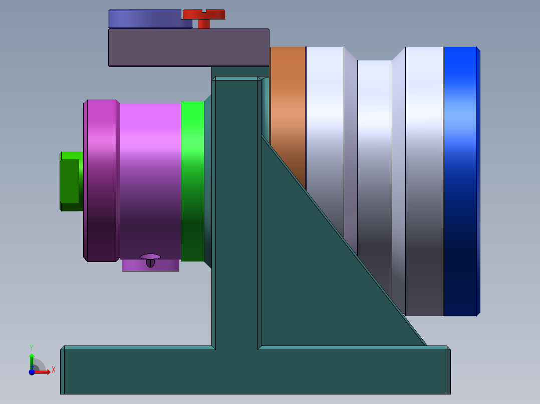 前刹车调整臂外壳工艺及5-钻φ13.8孔和16沉孔夹具设计【含三维solidworks】前视图