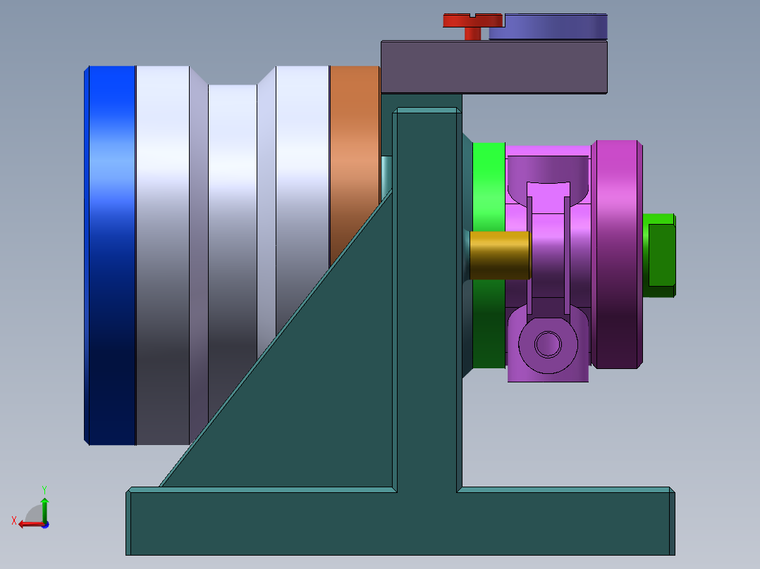 前刹车调整臂外壳工艺及5-钻φ13.8孔和16沉孔夹具设计【含三维solidworks】后视图