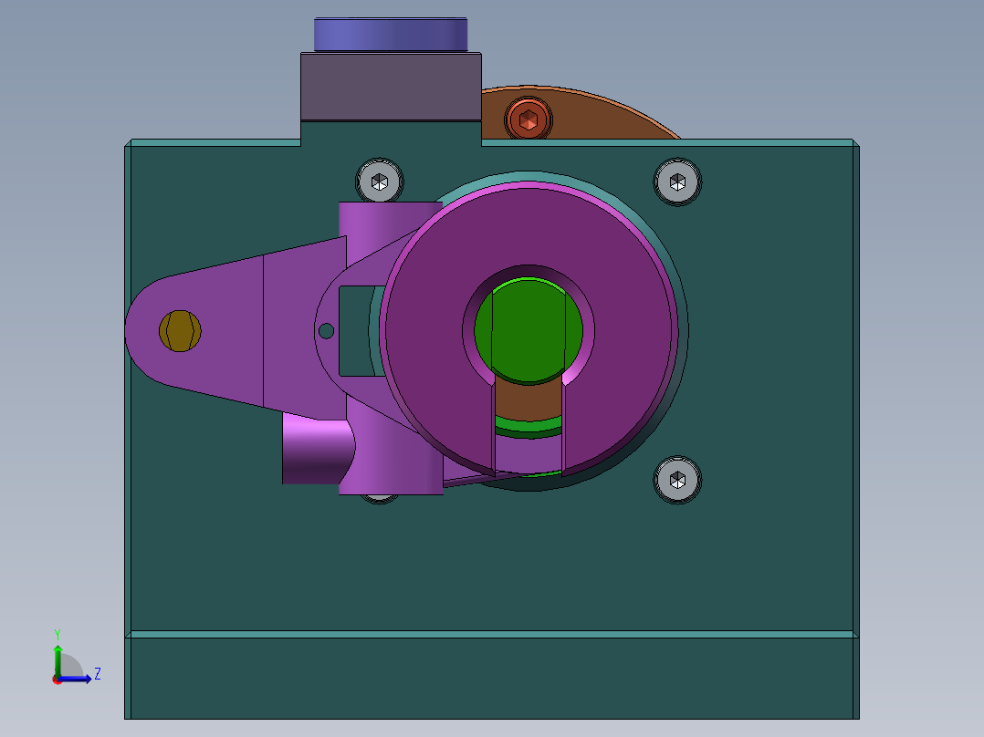 前刹车调整臂外壳工艺及5-钻φ13.8孔和16沉孔夹具设计【含三维solidworks】左视图