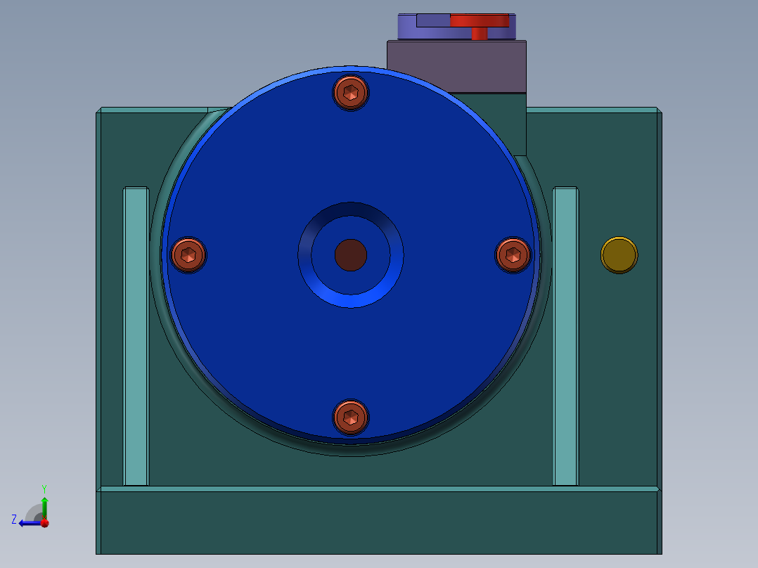 前刹车调整臂外壳工艺及5-钻φ13.8孔和16沉孔夹具设计【含三维solidworks】右视图