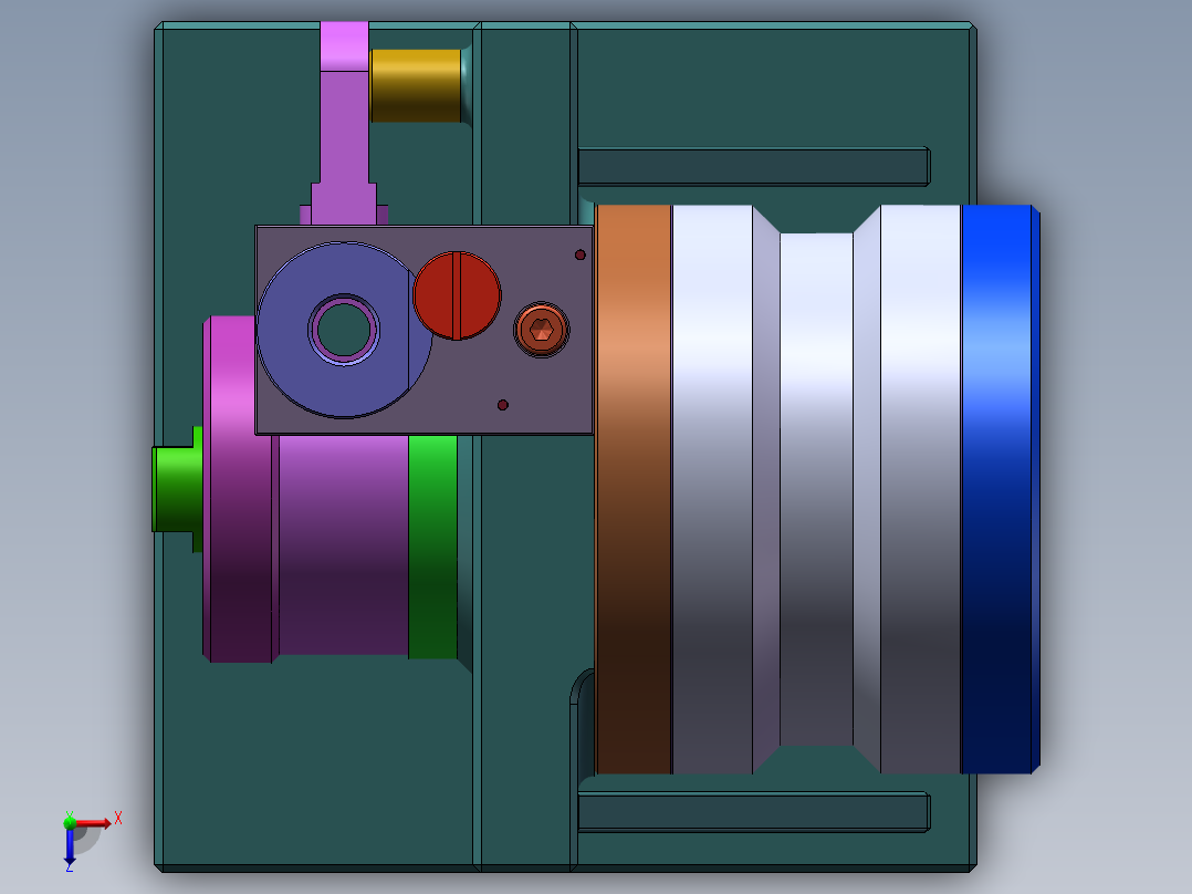 前刹车调整臂外壳工艺及5-钻φ13.8孔和16沉孔夹具设计【含三维solidworks】俯视图