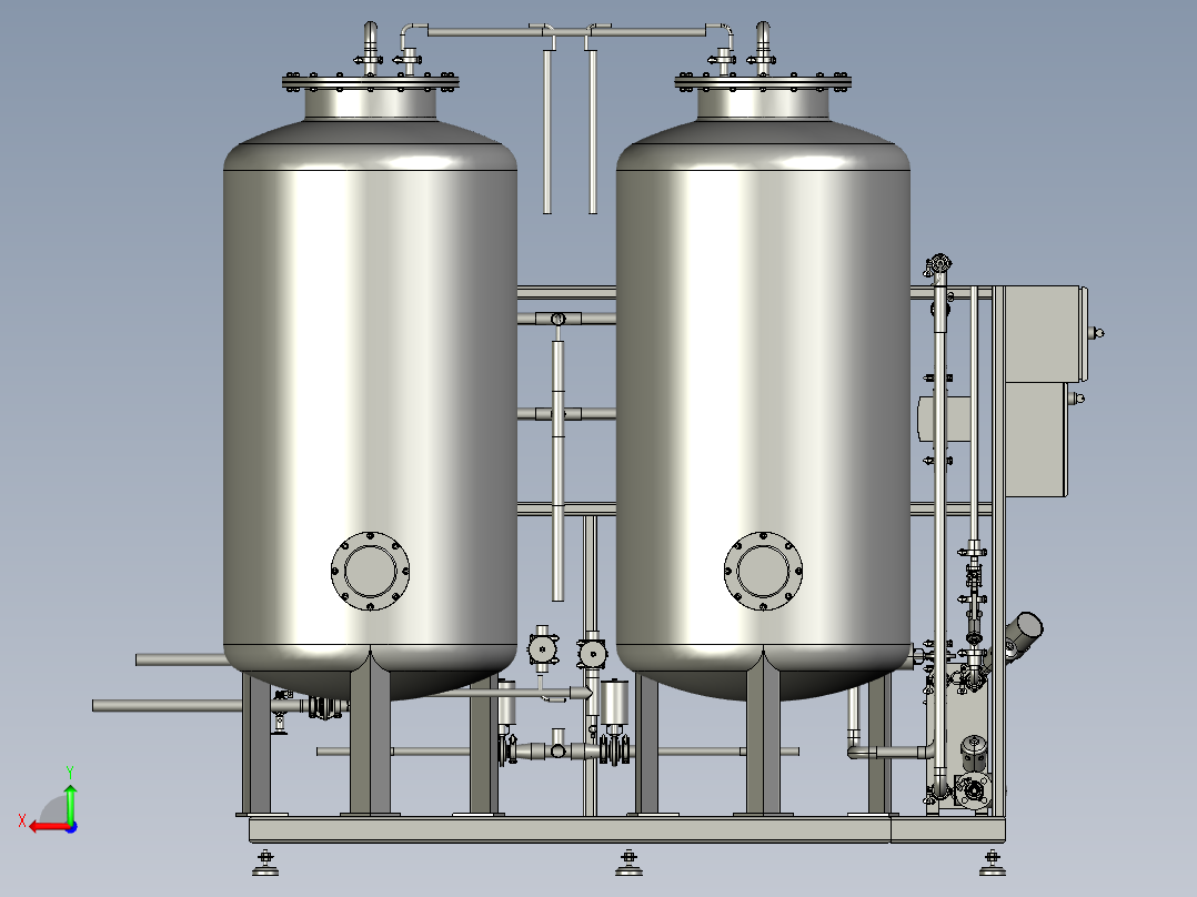 矿泉水生产用活性炭净水装置后视图