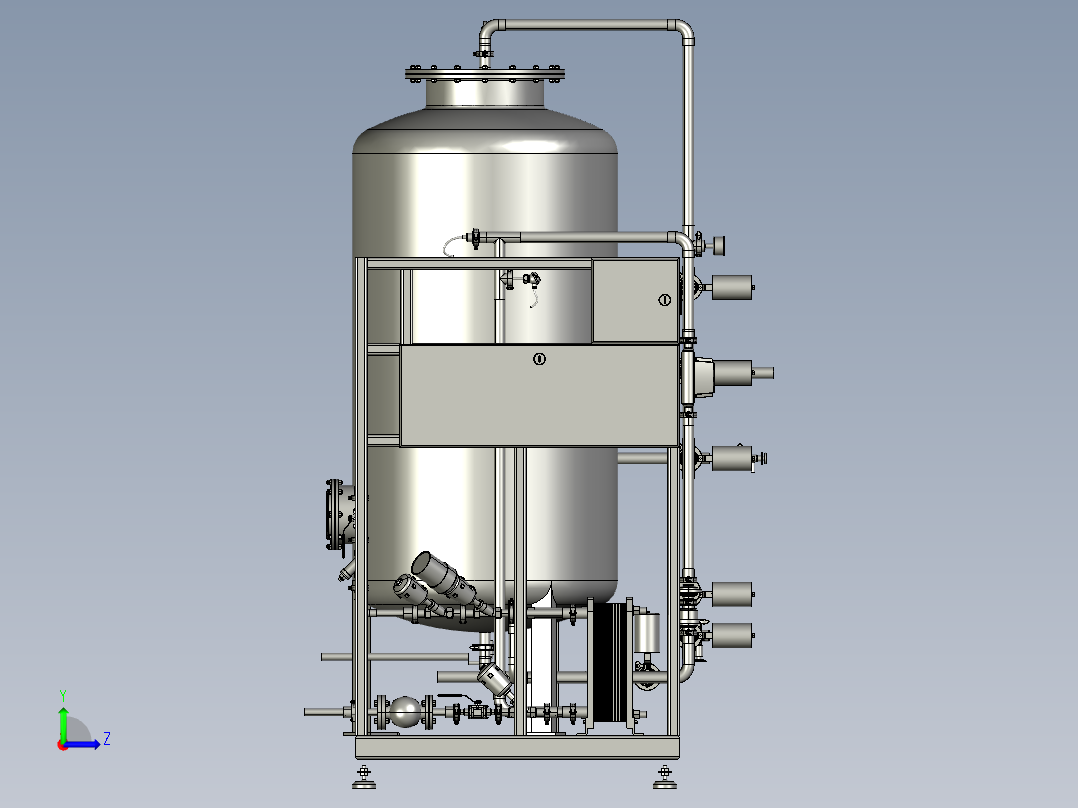 矿泉水生产用活性炭净水装置左视图