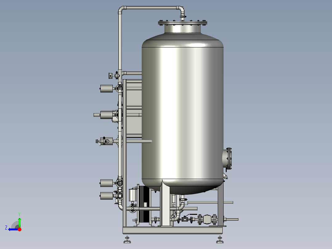矿泉水生产用活性炭净水装置右视图