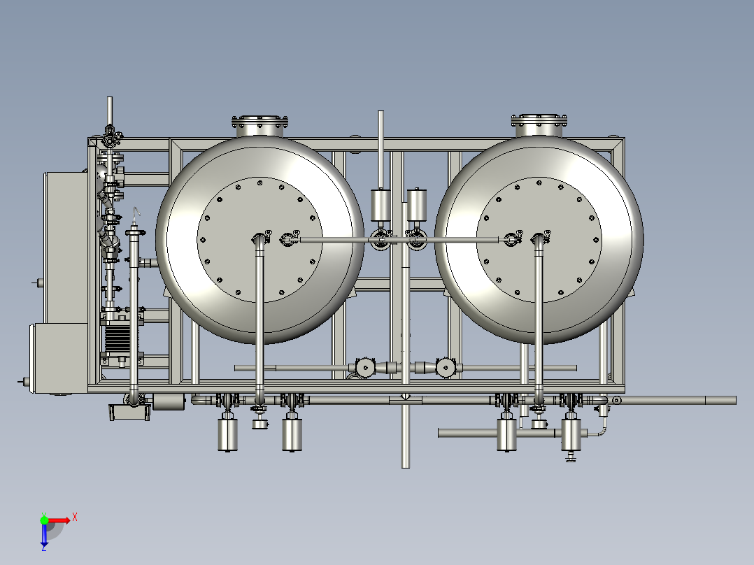 矿泉水生产用活性炭净水装置俯视图