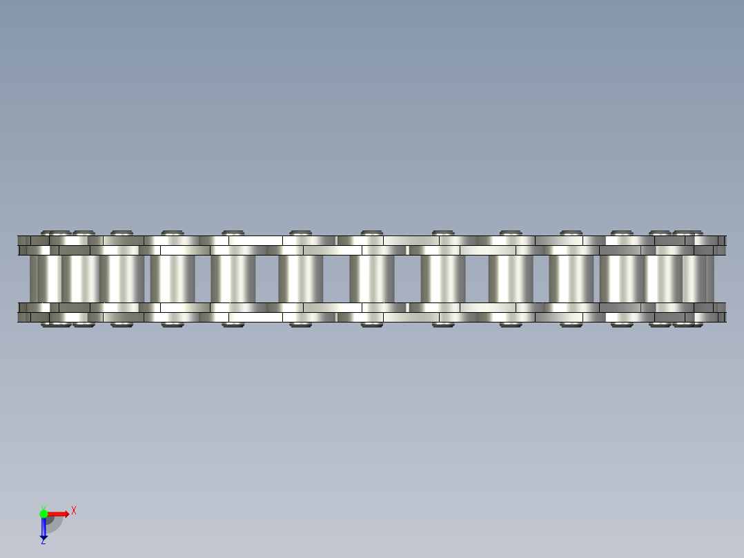 单排链条12A-28节俯视图