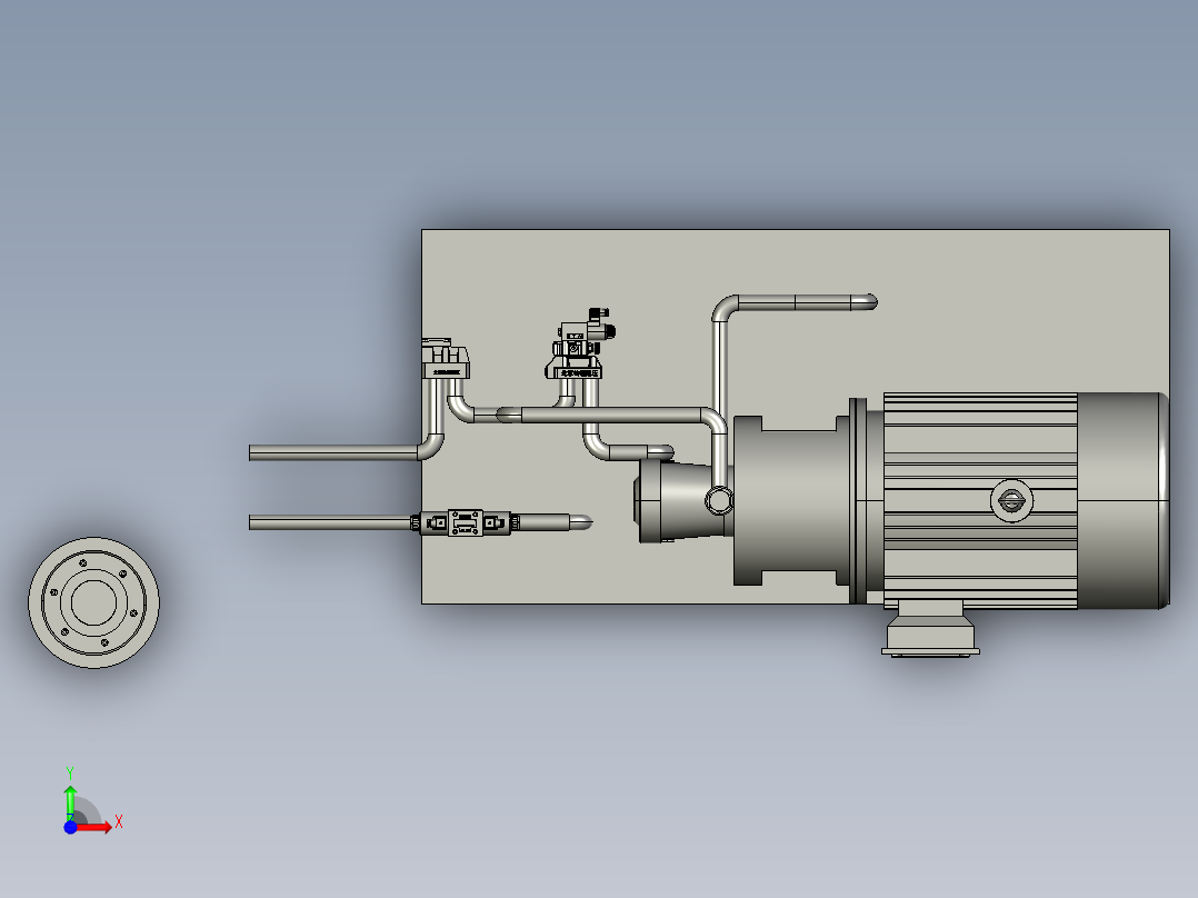 液压泵送装置的缓冲器前视图