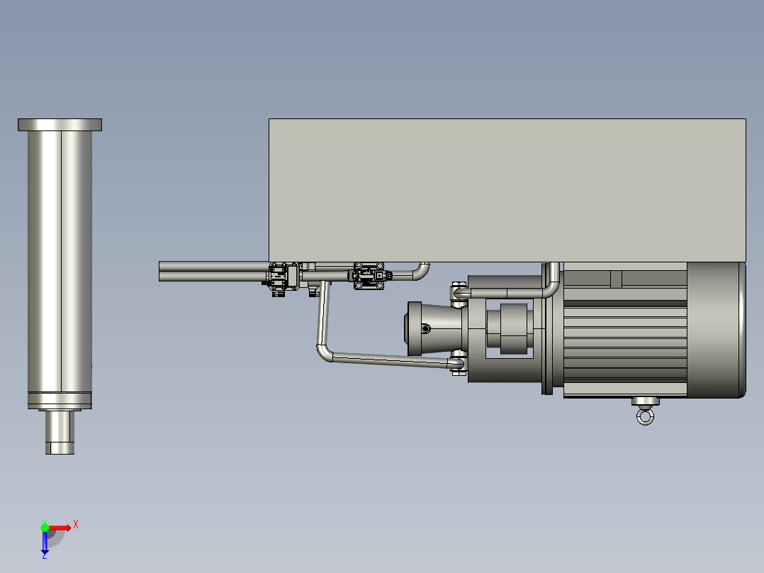 液压泵送装置的缓冲器俯视图