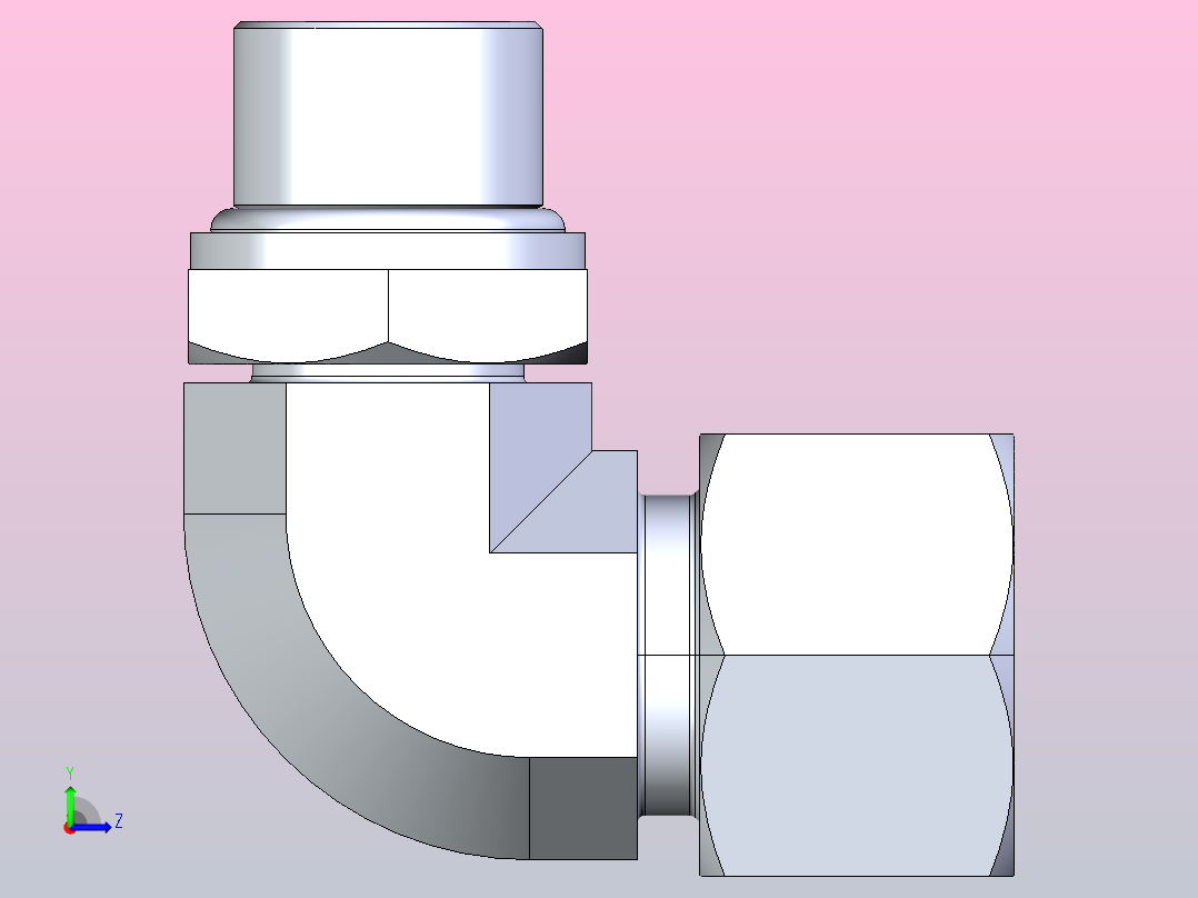 1CG9-OG 1DG9-OG 90°弯英管螺纹可调向O形圈密封柱端[1DG9-24-08OG-RN]左视图