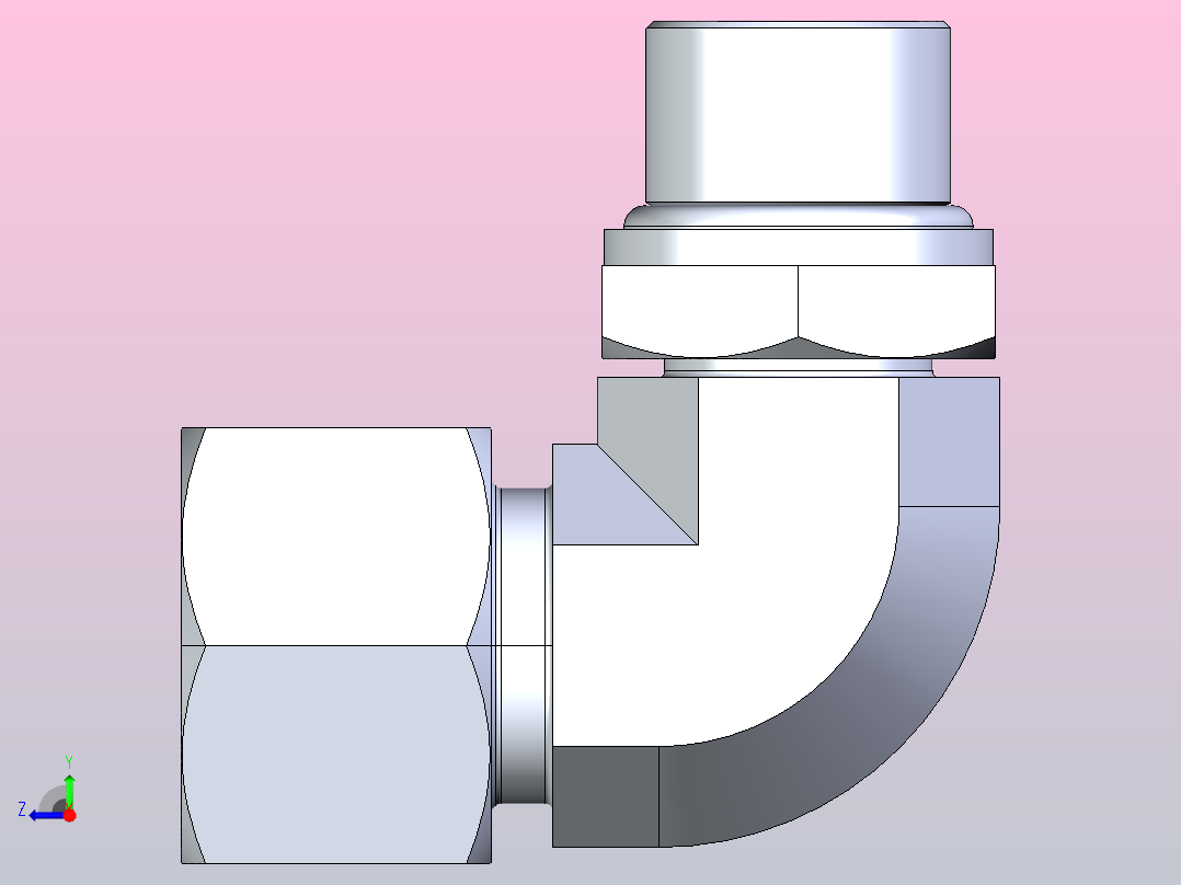 1CG9-OG 1DG9-OG 90°弯英管螺纹可调向O形圈密封柱端[1DG9-24-08OG-RN]右视图