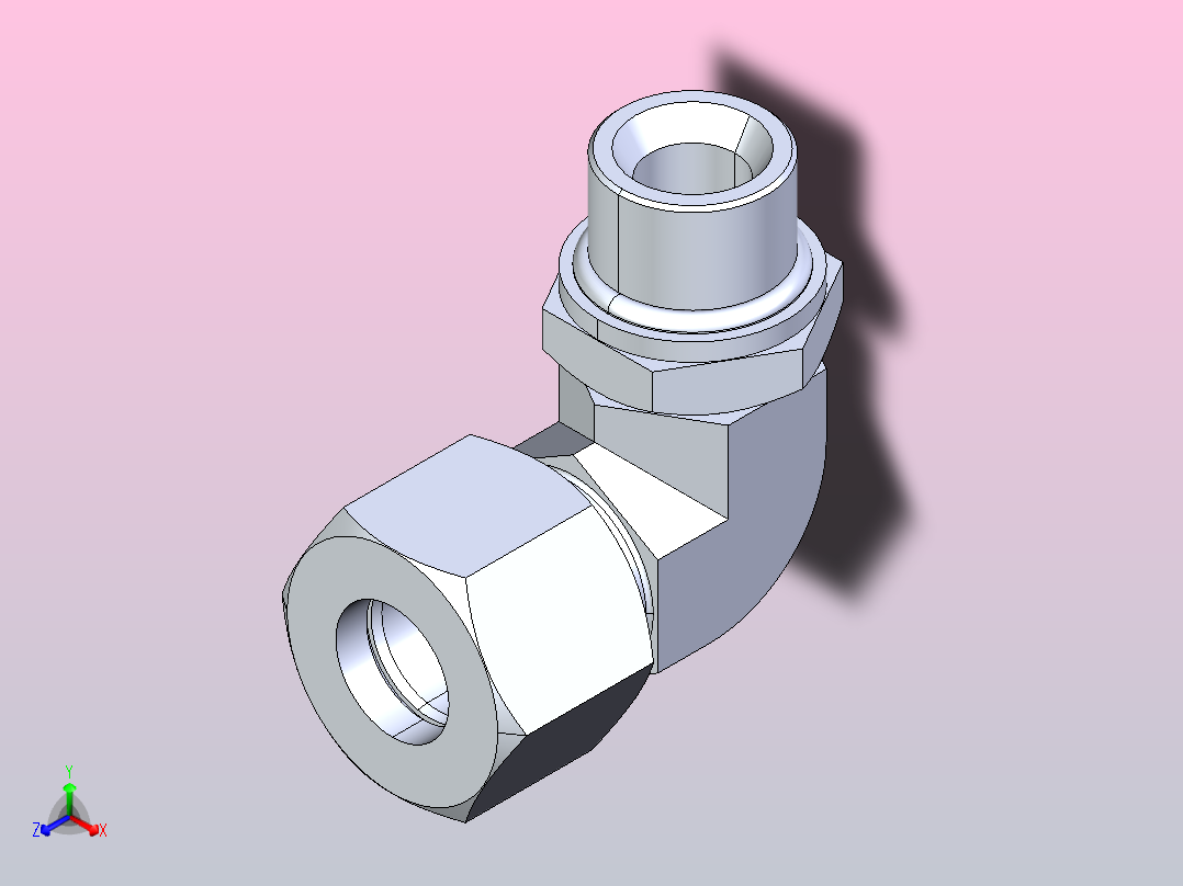 1CG9-OG 1DG9-OG 90°弯英管螺纹可调向O形圈密封柱端[1DG9-24-08OG-RN]正等轴测图