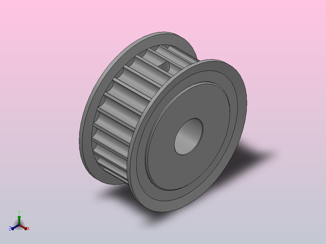 带顶丝圆孔标准型圆弧形齿同步带轮8YU型_S8YUHT-26-25-dt18-A正等轴测图