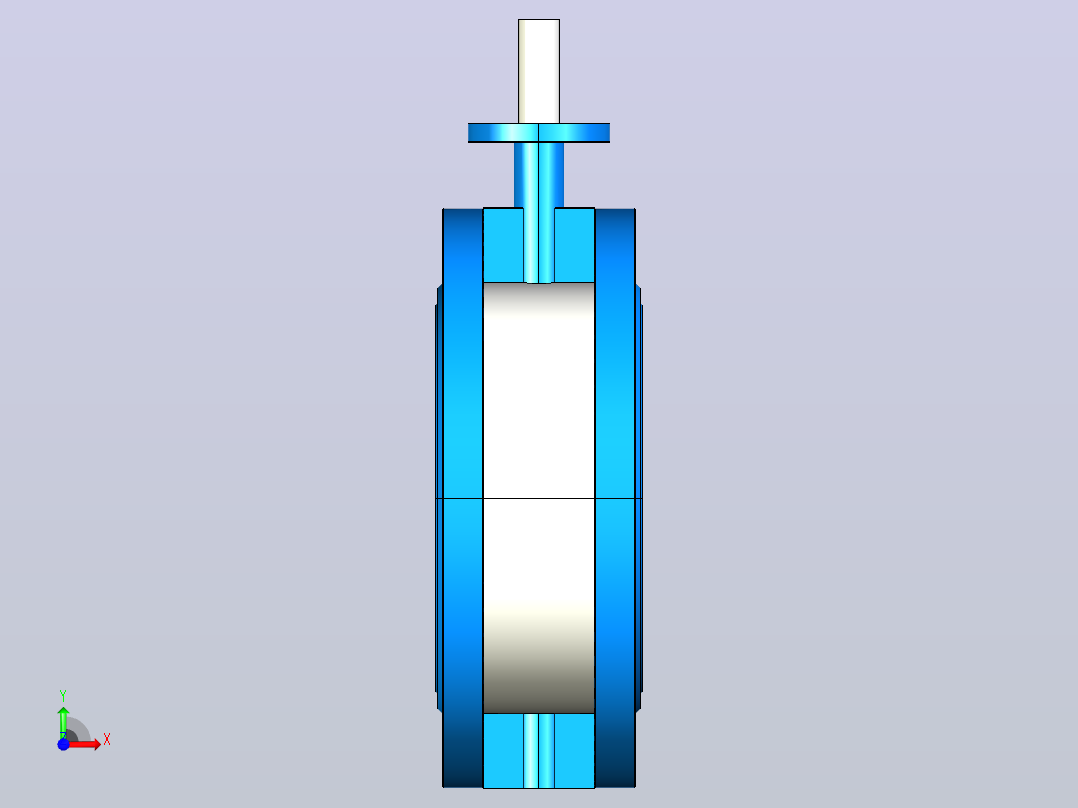 橡胶密封法兰连接蝶阀[BG310A-DN400(PN10)]前视图