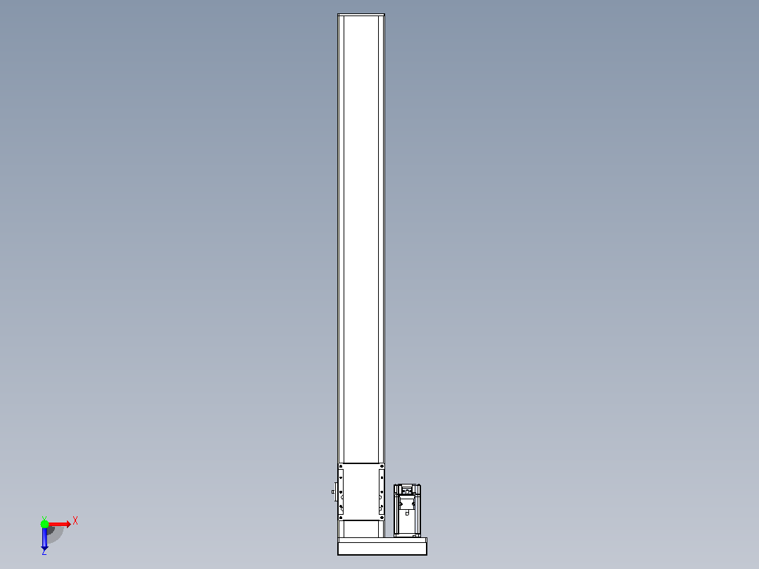 滚珠丝杠直线轴带导轨全封闭TPA-HCR-105D-1610C-L950-MR-C-P40-N3俯视图