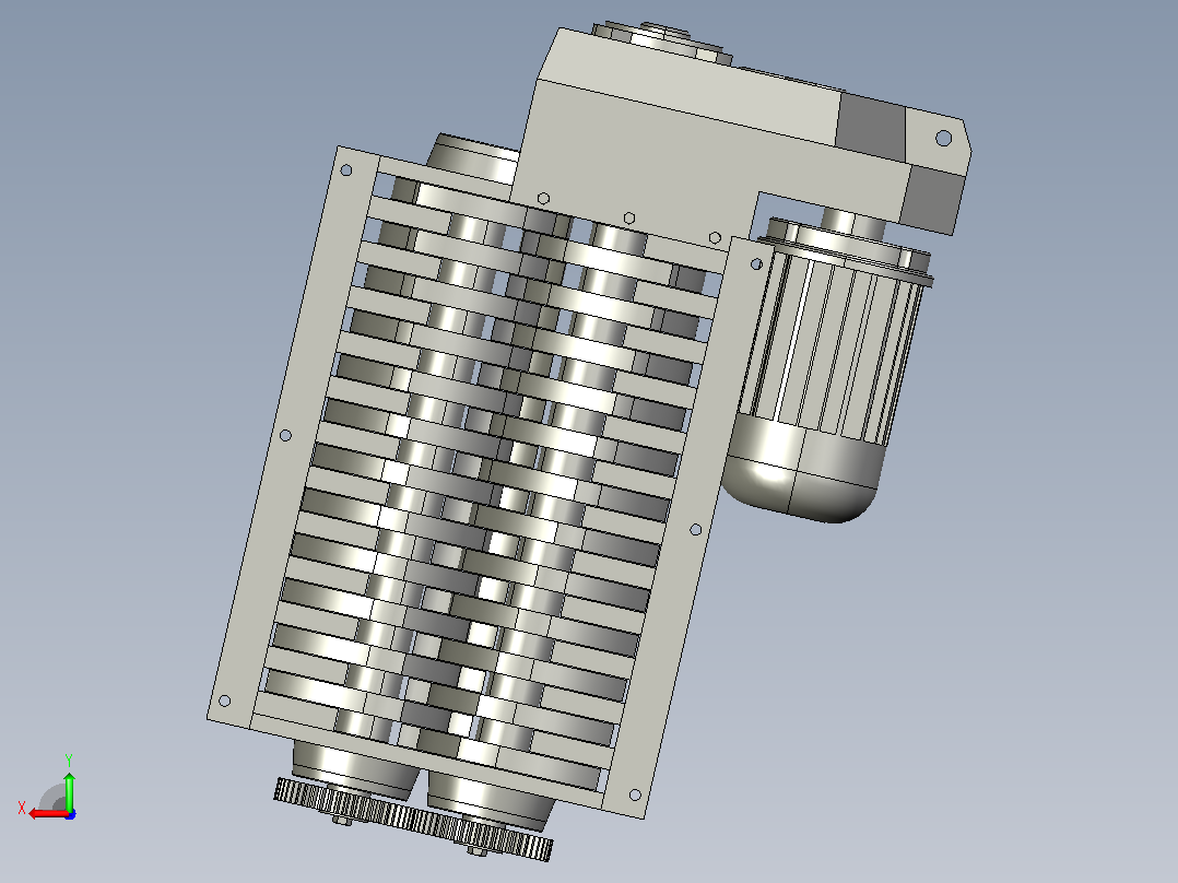碎纸机shredder-40832-模型格式为 stp igs后视图