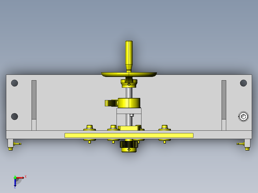 同步宽度传感器换装装置俯视图