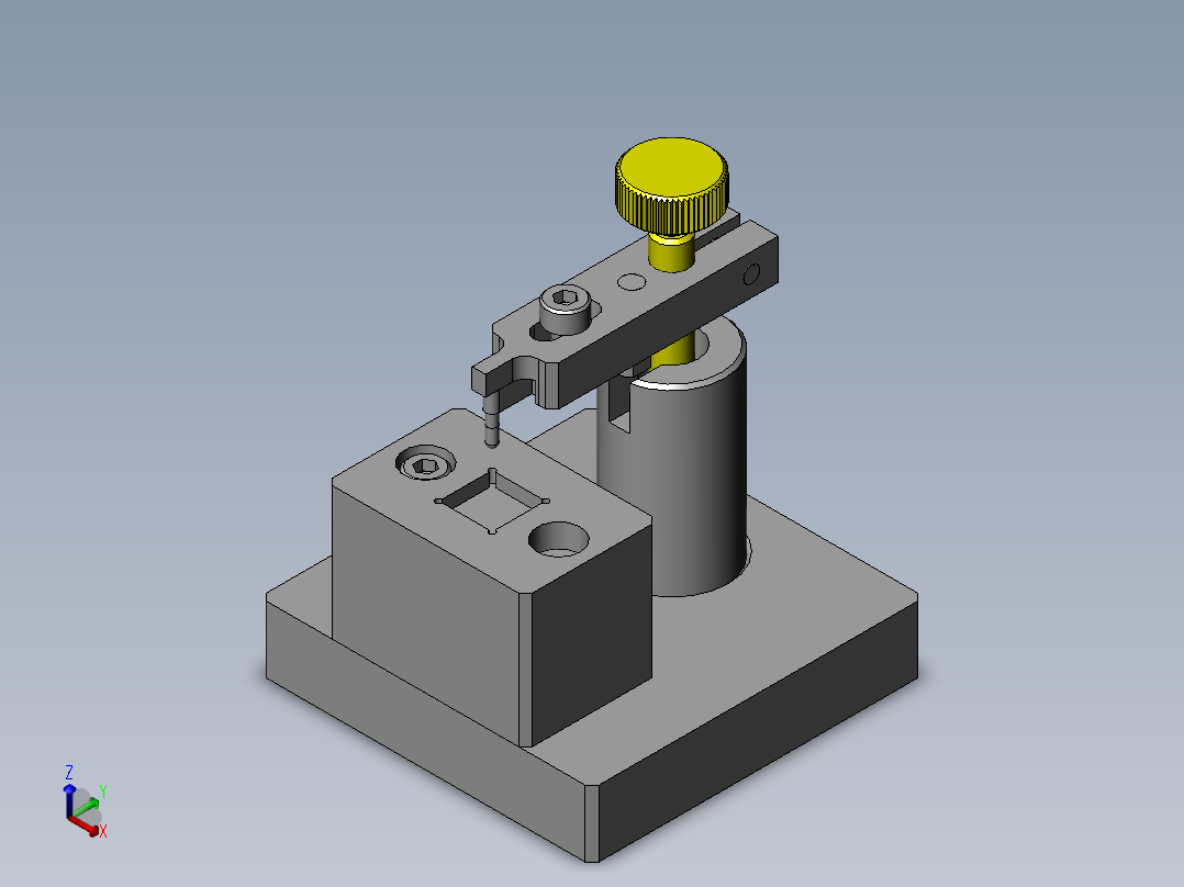 微小零件的按压夹具正等轴测图
