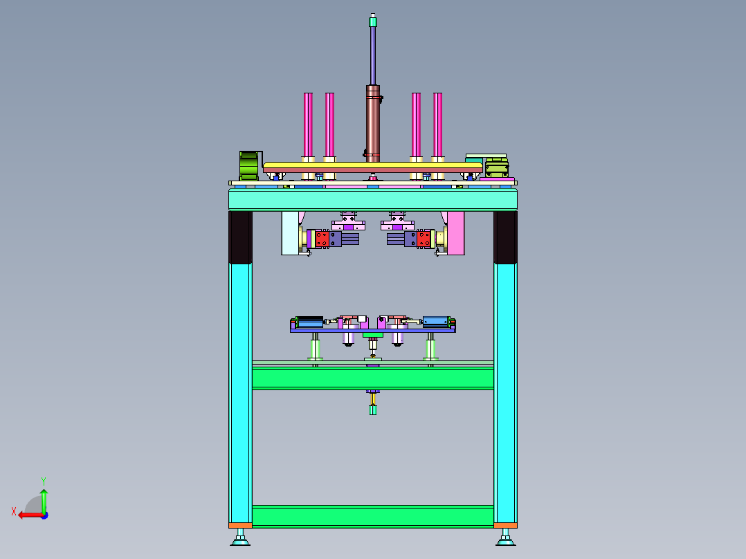 180°翻转后平行移载机构后视图