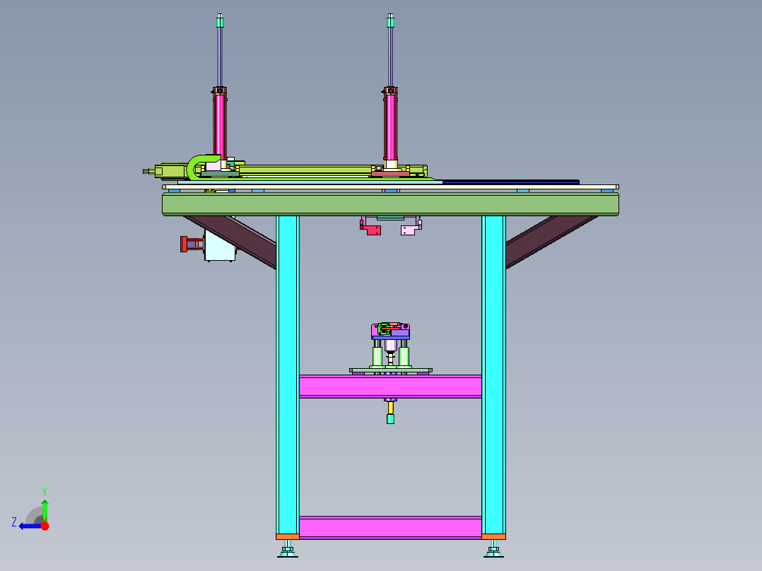 180°翻转后平行移载机构右视图