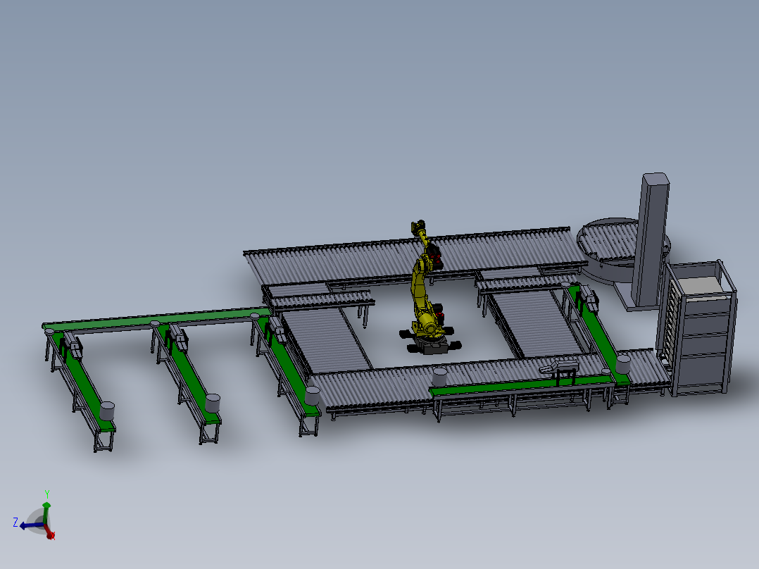 机器人码垛生产线3D图纸非标自动化设备3D图纸3D设计