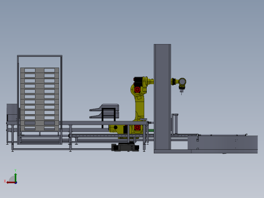 机器人码垛生产线3D图纸非标自动化设备3D图纸3D设计后视缩略图