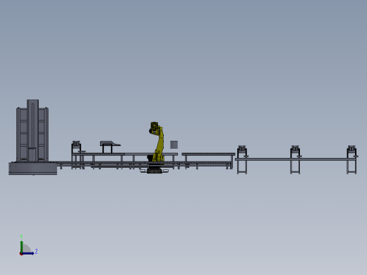机器人码垛生产线3D图纸非标自动化设备3D图纸3D设计左视缩略图