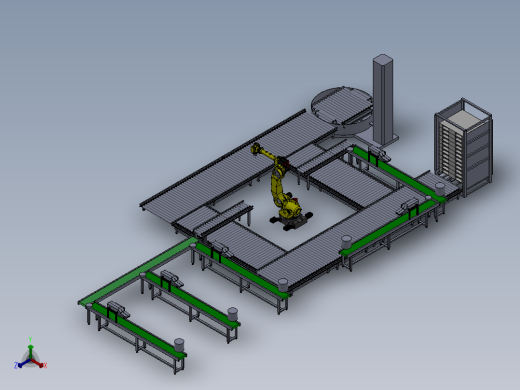 机器人码垛生产线3D图纸非标自动化设备3D图纸3D设计正等轴测缩略图