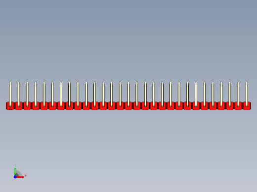 彩色公排针 100mil 2.54mm 系列-DS1022_red_29p_100mil_TypeU_rev1.0前视缩略图