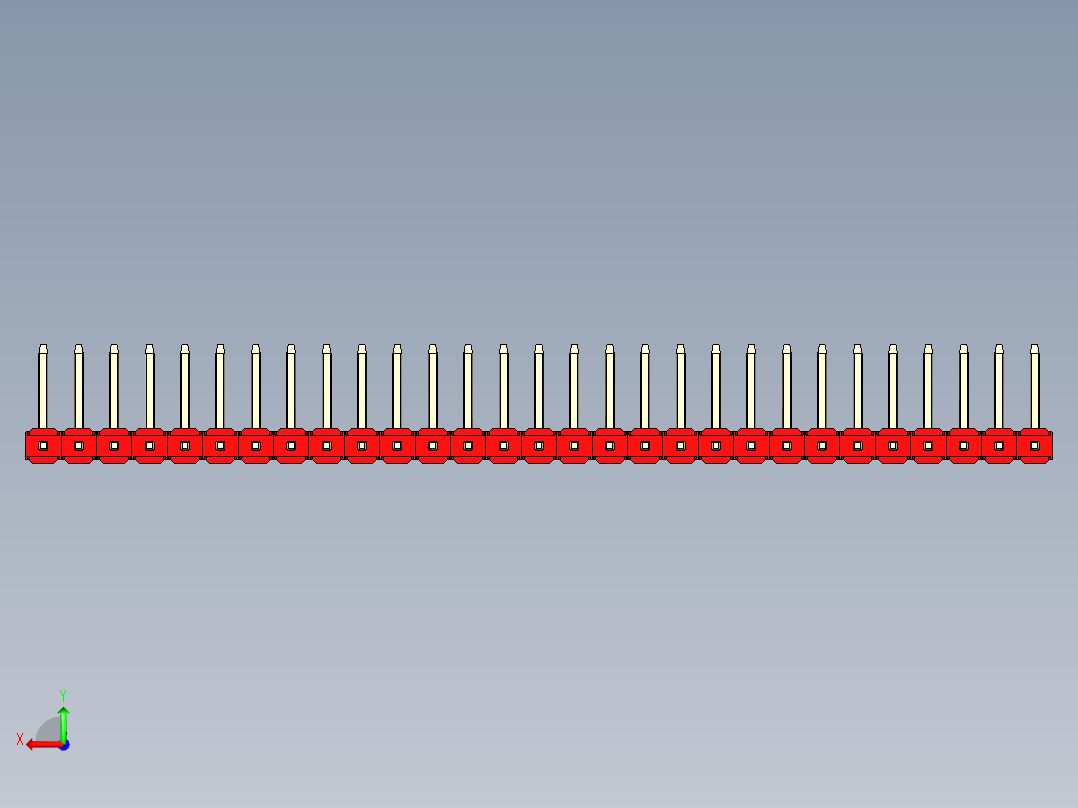 彩色公排针 100mil 2.54mm 系列-DS1022_red_29p_100mil_TypeU_rev1.0后视图