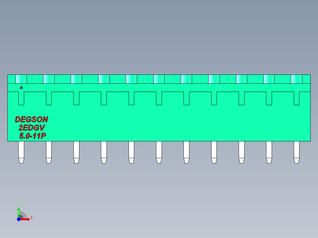 DEGSON 2EDG 系列 5.0mm 可插拔接线端子组-2EDGV-5.0-11P-14-00AH前视图