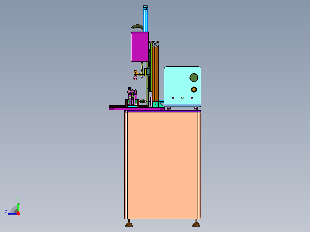 热水器阀吹气式锁螺丝机右视图