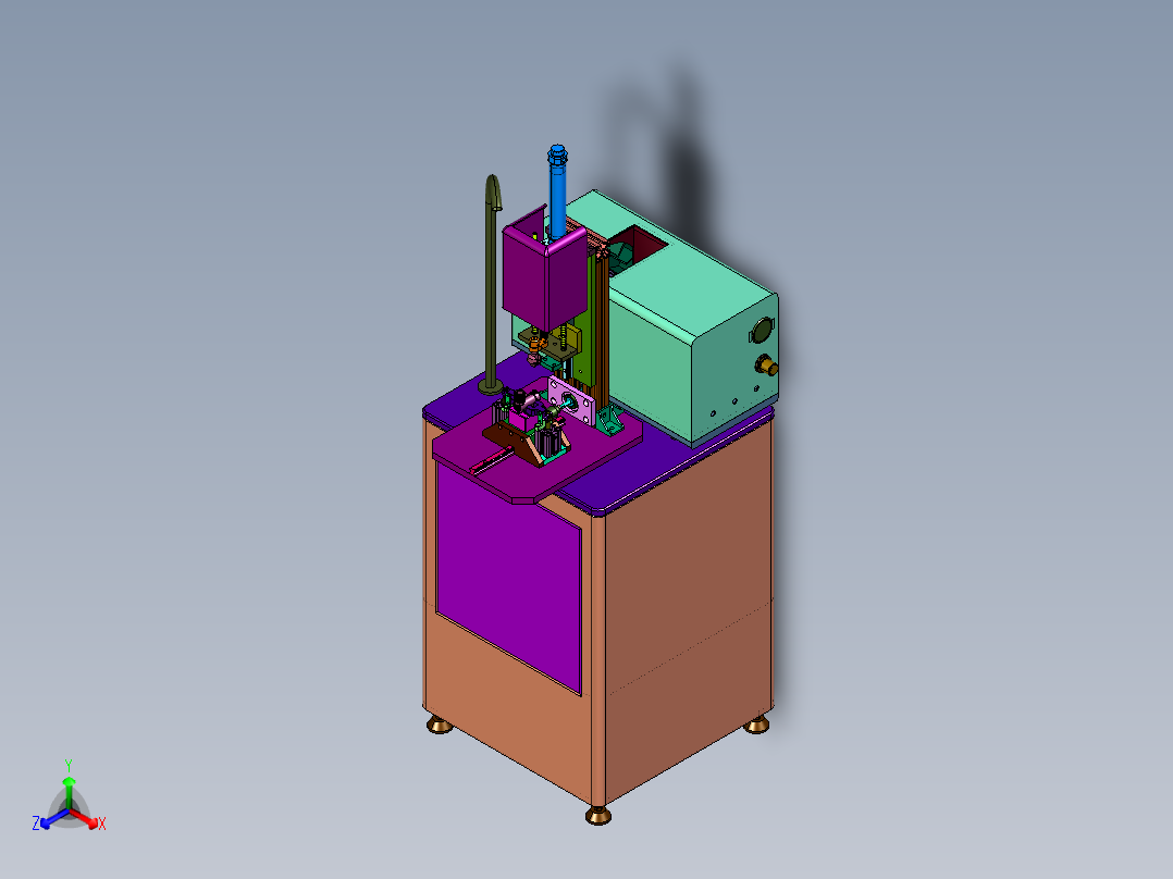 热水器阀吹气式锁螺丝机正等轴测图