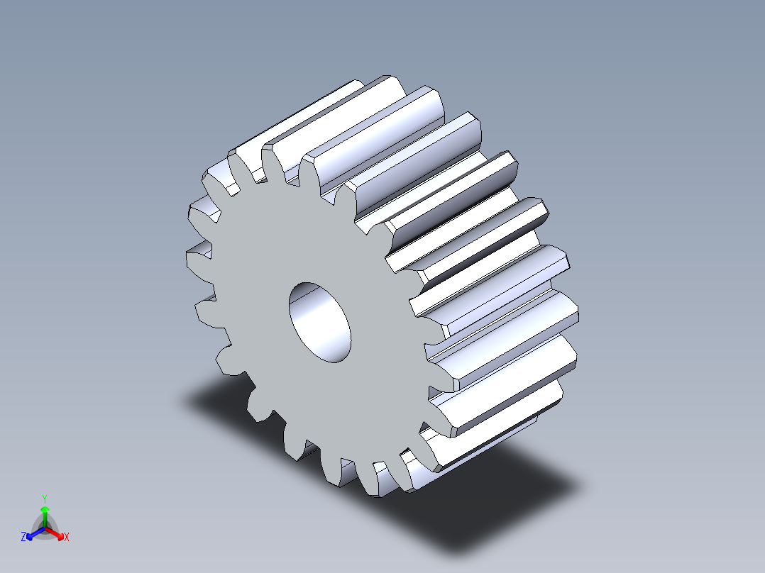 正齿轮-m5 20PA 20t Spur Gear正等轴测图