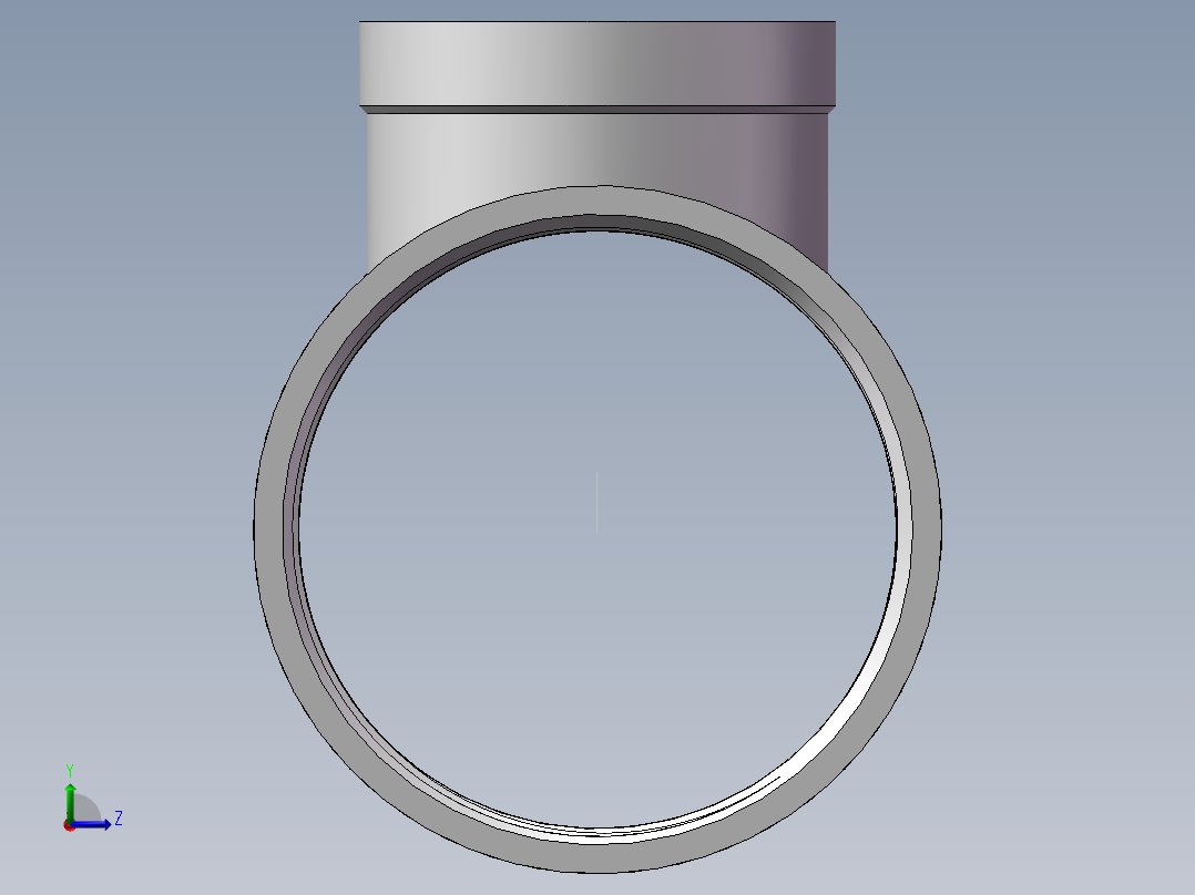 三通-异径 DN80-DN50左视图