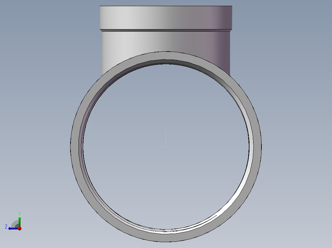 三通-异径 DN80-DN50右视图