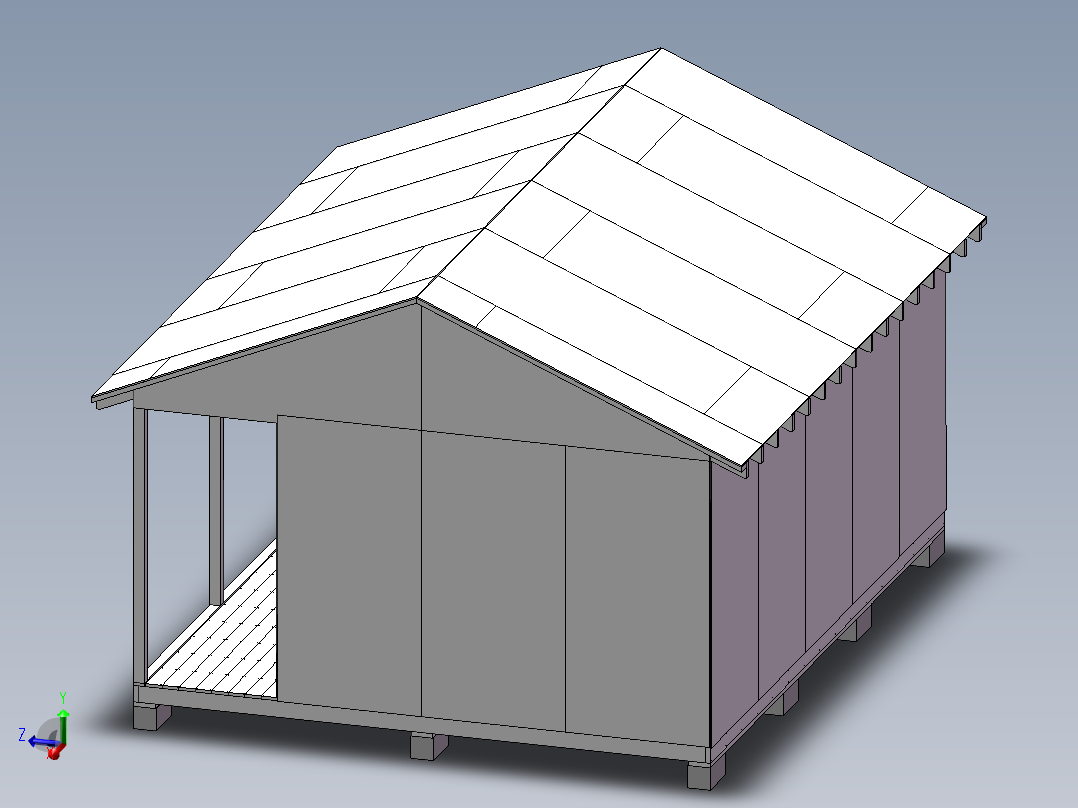 16x20小屋门廊主视图