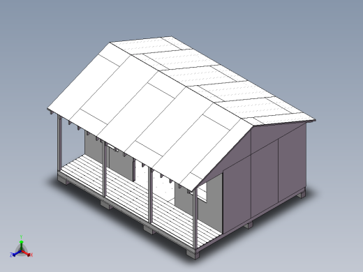 16x20小屋门廊正等轴测缩略图