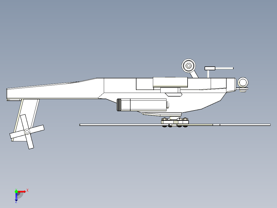 阿帕奇直升机木制玩具俯视图