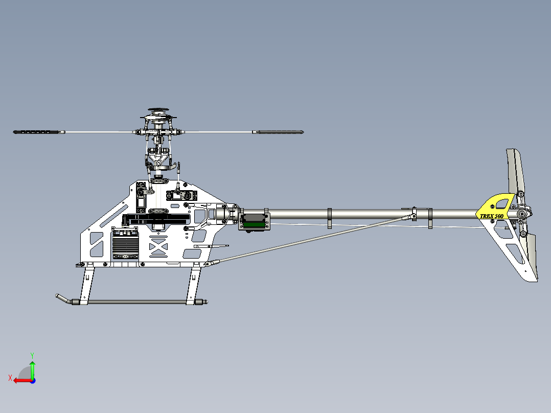 亚拓500直升机模型后视图
