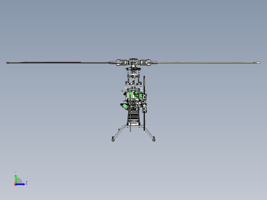亚拓500直升机模型左视图