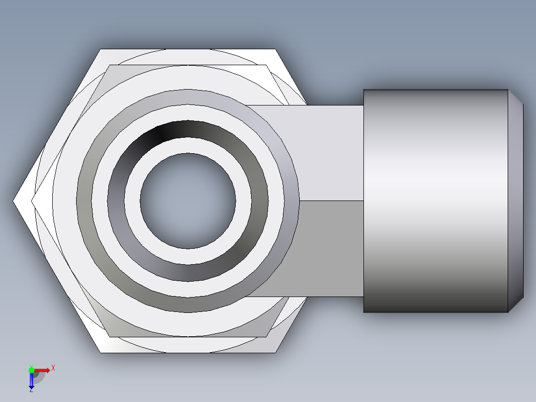 卡套式工业通用硬管接头EO_Assembled_adjustable_standpipe_run_tee_EVL08LROMD71俯视图