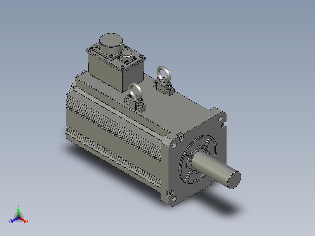 7500W MHME伺服马达正等轴测图