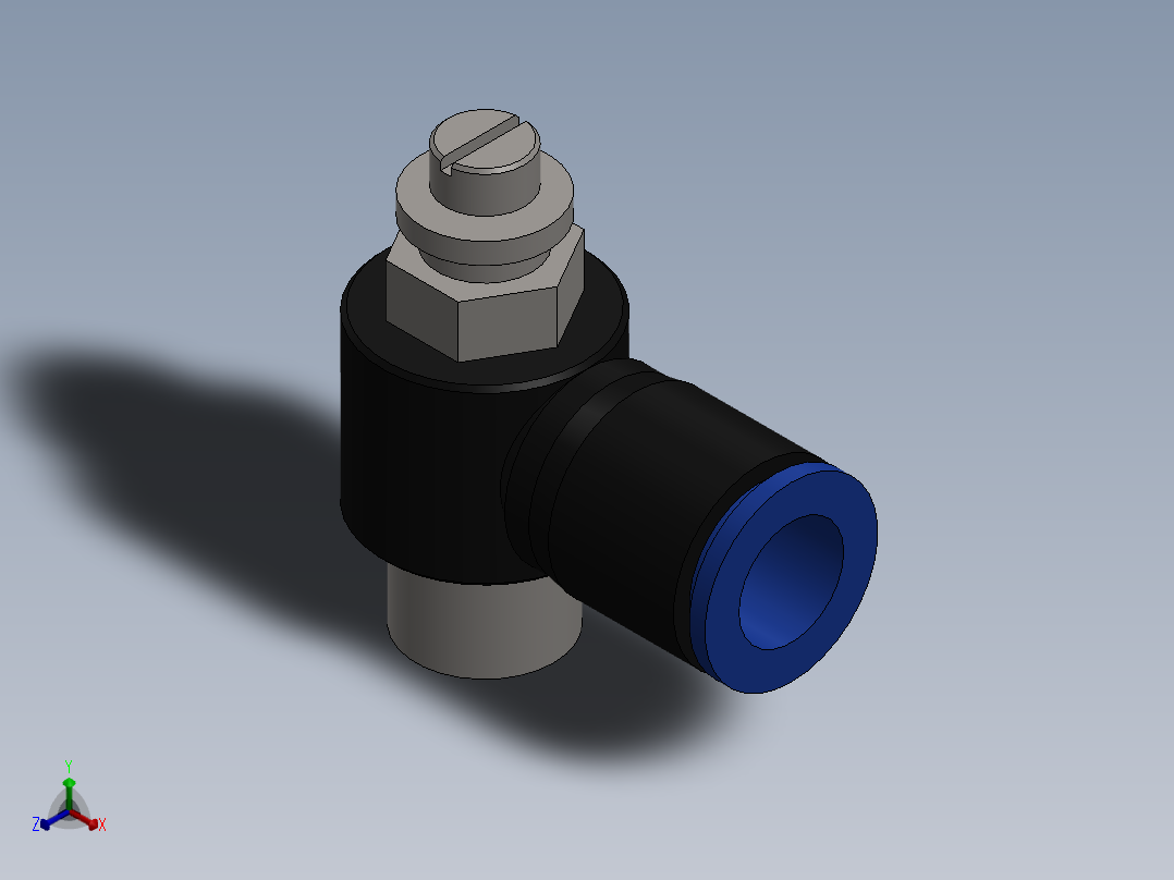 Ø10 x 1-4 - CONTROLE DE FLUXO 90° BANJO (C0K511028)正等轴测图