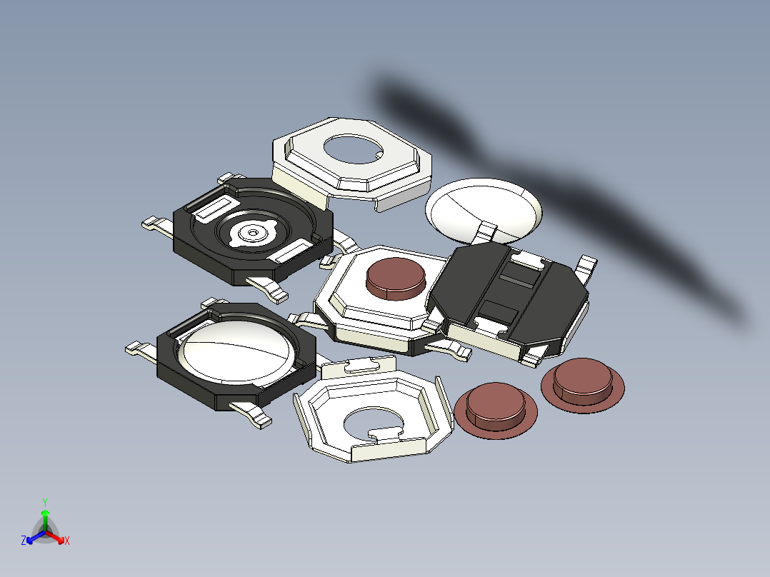 5毫米按钮开关正等轴测图