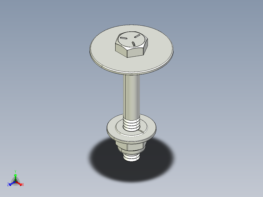 紧固件-IGES 0.2500 Hex Bolt-01主视图