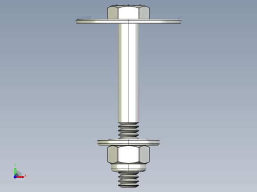 紧固件-IGES 0.2500 Hex Bolt-01前视缩略图